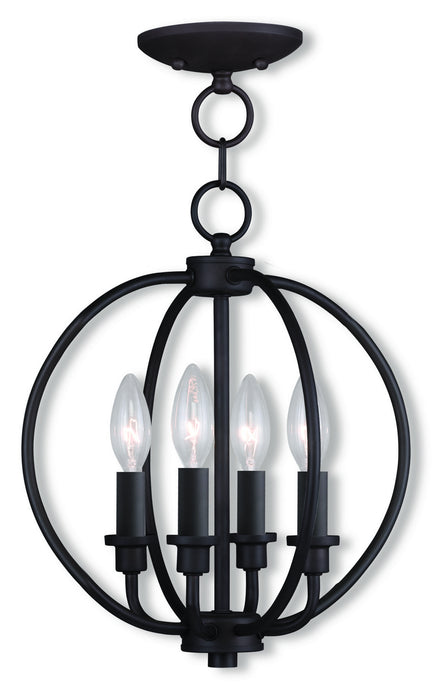 Livex Lighting 4664-07 Four Light Mini Chandelier/Ceiling Mount, Bronze