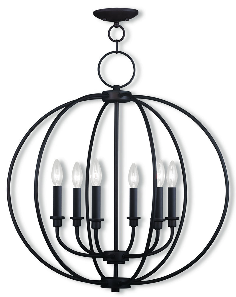 Livex Lighting 4666-07 Six Light Chandelier, Bronze