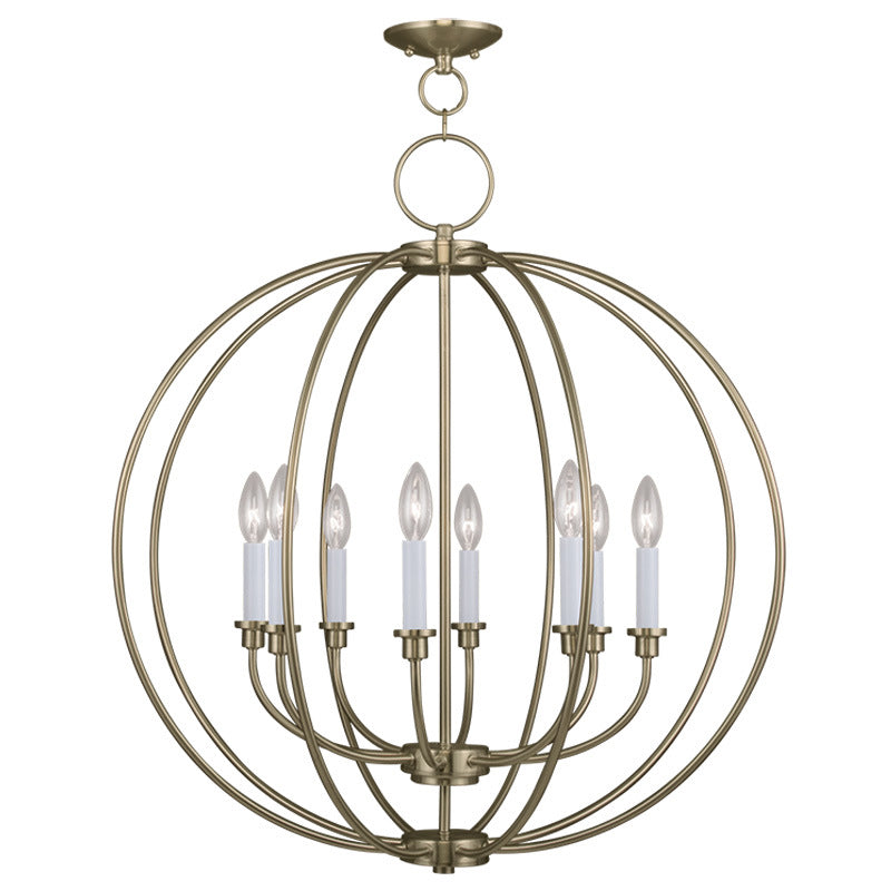 Livex Lighting 4668-01 Eight Light Chandelier, Antique Brass