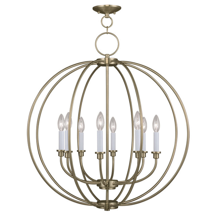 Livex Lighting 4668-01 Eight Light Chandelier, Antique Brass