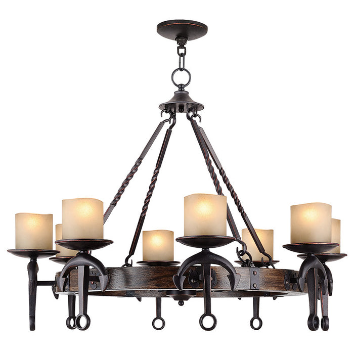 Livex Lighting 4868-67 Eight Light Chandelier, Hand Applied Olde Bronze