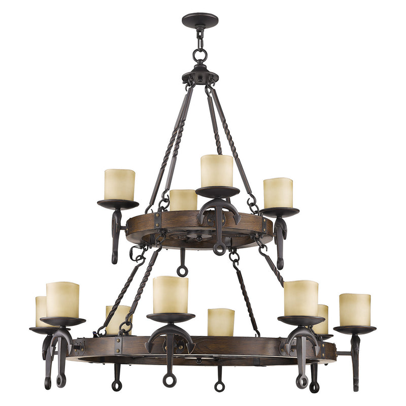 Livex Lighting 4869-67 12 Light Chandelier, Hand Applied Olde Bronze