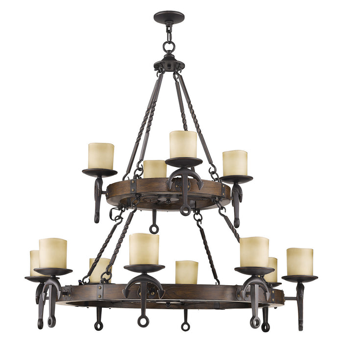 Livex Lighting 4869-67 12 Light Chandelier, Hand Applied Olde Bronze