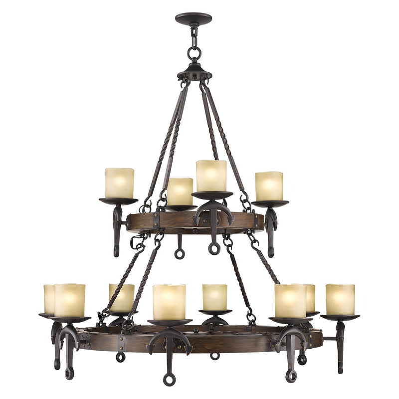 Livex Lighting 4869-67 12 Light Chandelier, Hand Applied Olde Bronze