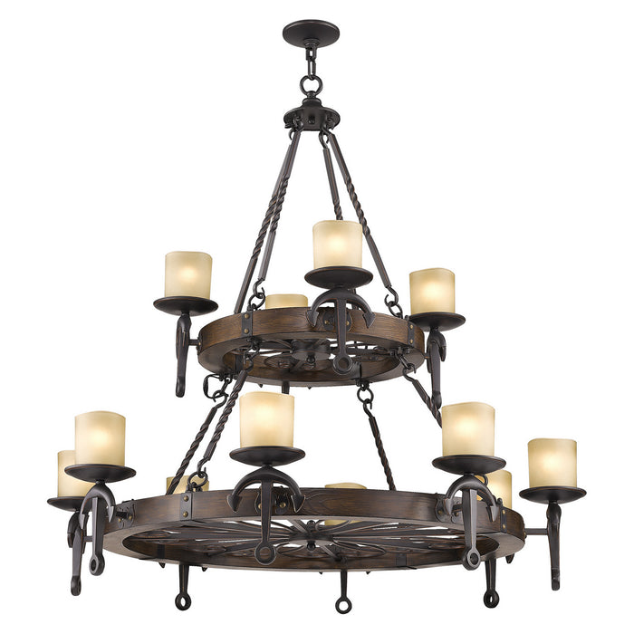 Livex Lighting 4869-67 12 Light Chandelier, Hand Applied Olde Bronze