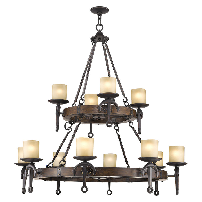 Livex Lighting 4869-67 12 Light Chandelier, Hand Applied Olde Bronze