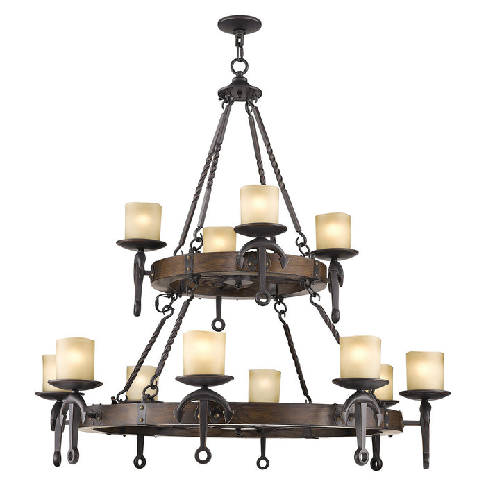 Livex Lighting 4869-67 12 Light Chandelier, Hand Applied Olde Bronze