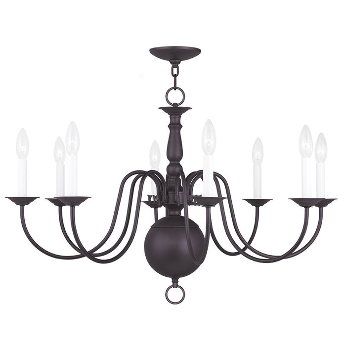 Livex Lighting 5007-07 Eight Light Chandelier, Bronze