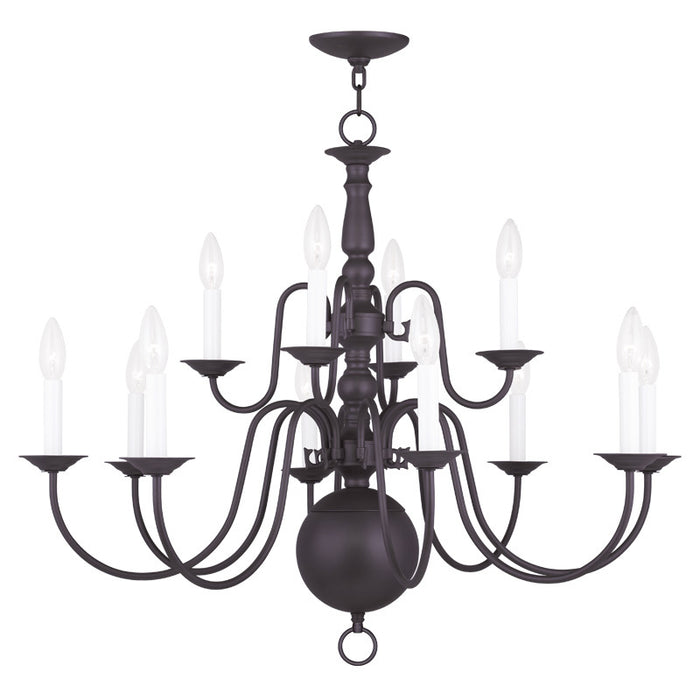 Livex Lighting 5014-07 12 Light Chandelier, Bronze
