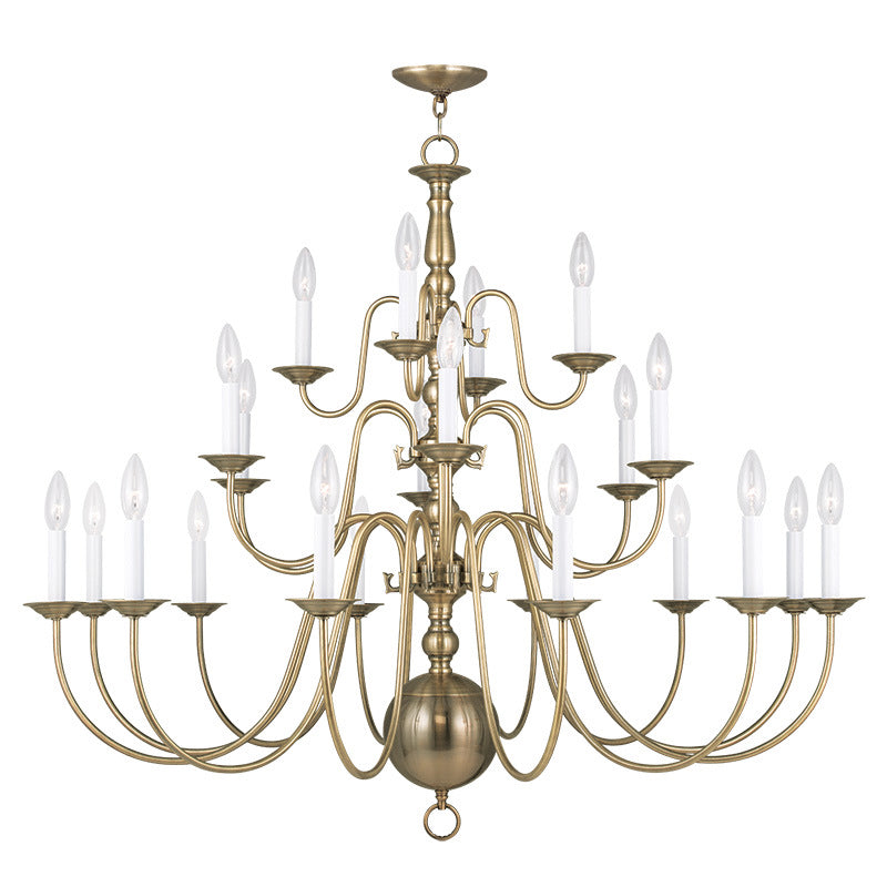 Livex Lighting 5015-01 22 Light Chandelier, Antique Brass