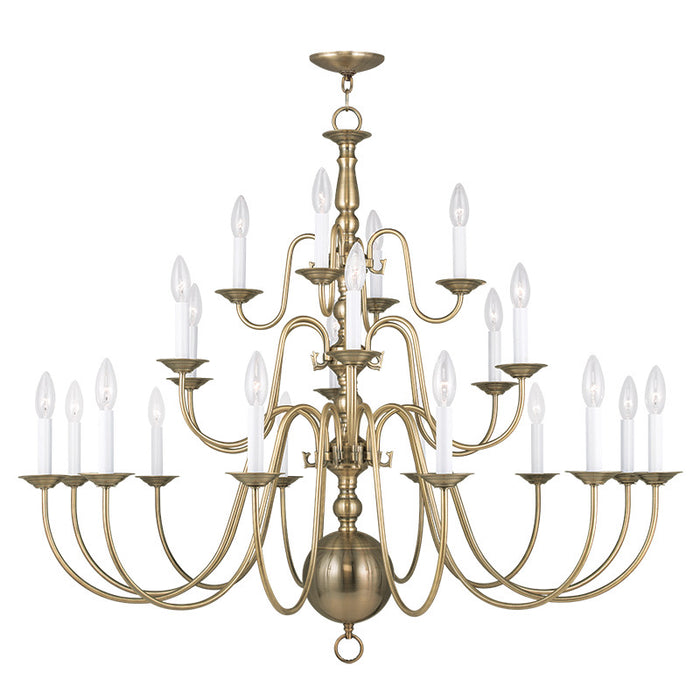 Livex Lighting 5015-01 22 Light Chandelier, Antique Brass