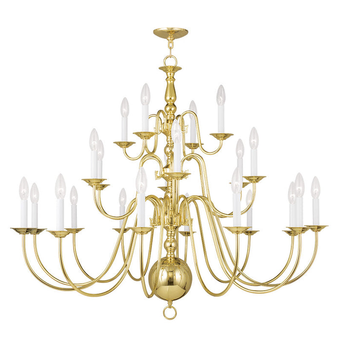 Livex Lighting 5015-02 22 Light Chandelier, Polished Brass