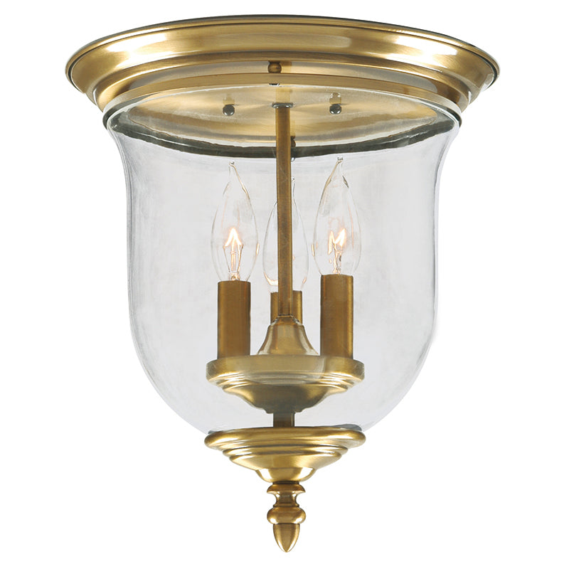Livex Lighting 5021-01 Three Light Ceiling Mount, Antique Brass