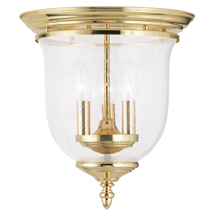 Livex Lighting 5024-02 Three Light Ceiling Mount, Polished Brass