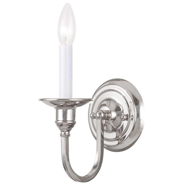 Livex Lighting 5141-35 One Light Wall Sconce, Polished Nickel