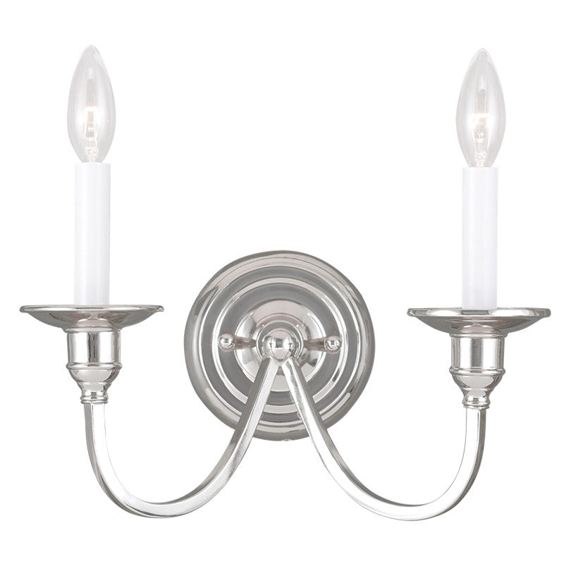 Livex Lighting 5142-35 Two Light Wall Sconce, Polished Nickel