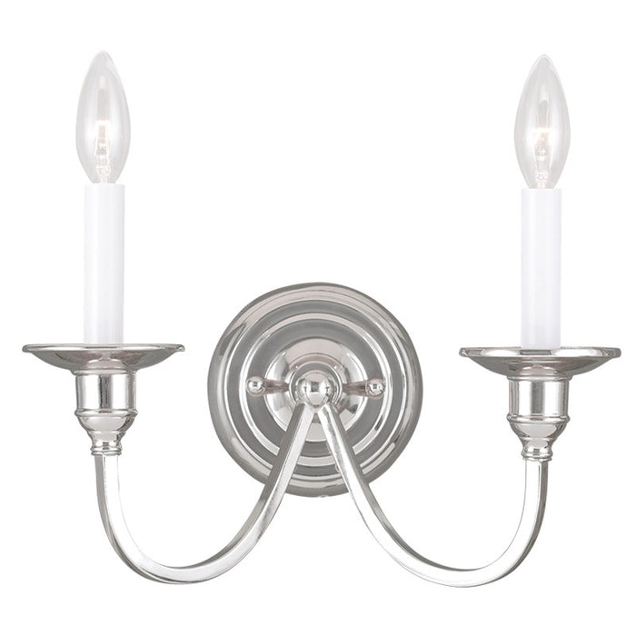 Livex Lighting 5142-35 Two Light Wall Sconce, Polished Nickel