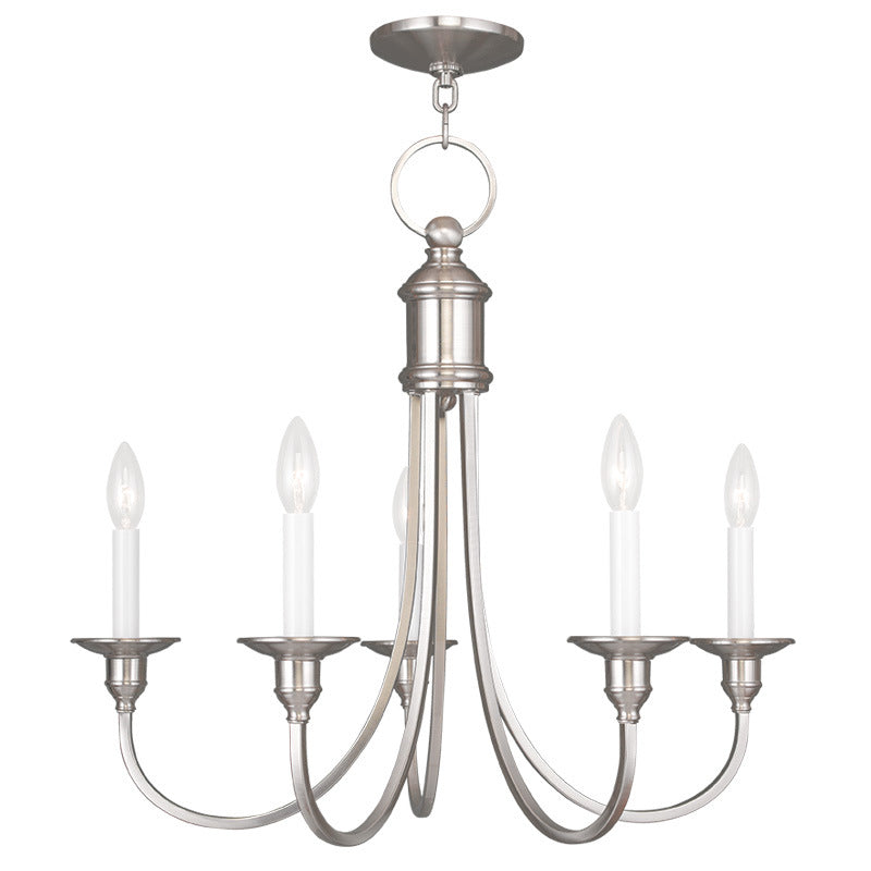 Livex Lighting 5145-91 Five Light Chandelier, Brushed Nickel