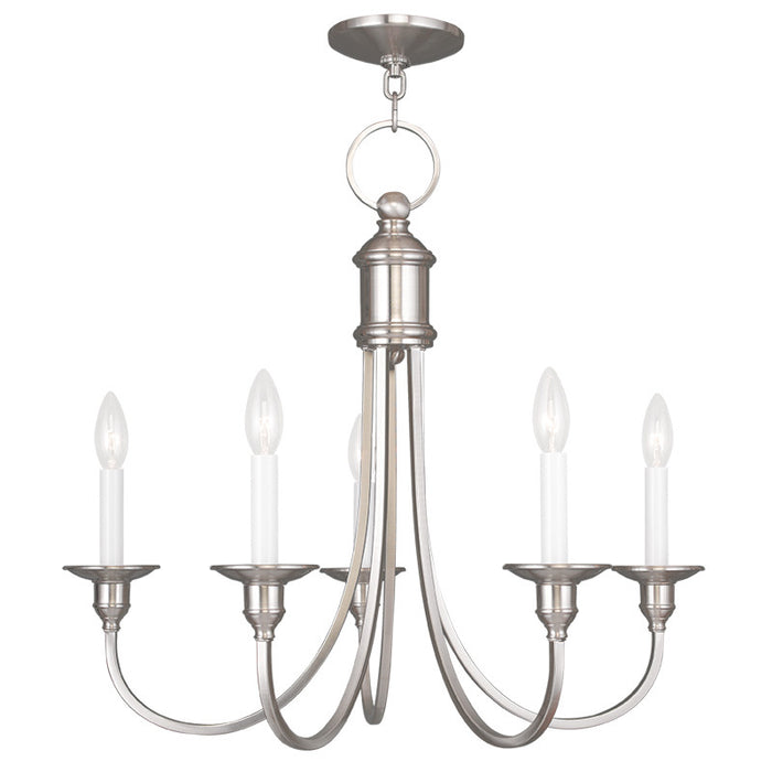 Livex Lighting 5145-91 Five Light Chandelier, Brushed Nickel