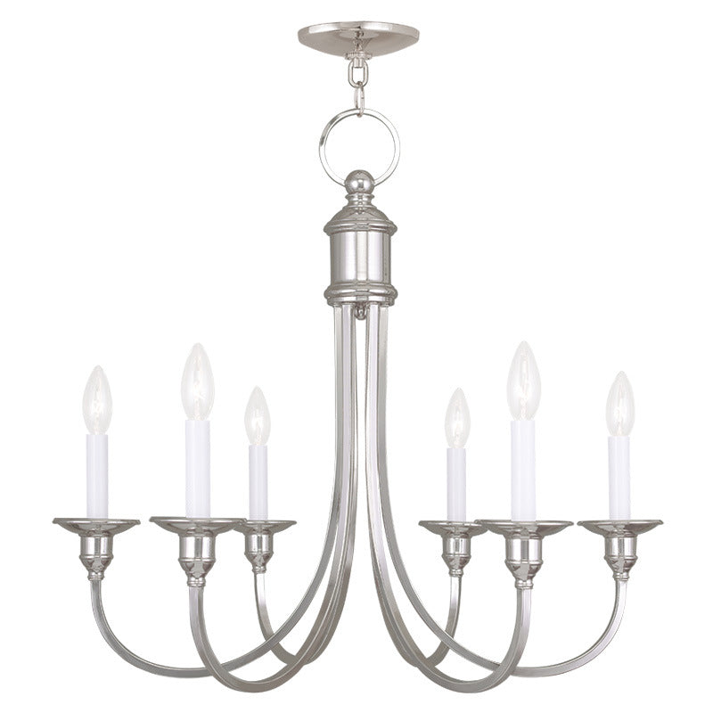 Livex Lighting 5146-35 Six Light Chandelier, Polished Nickel