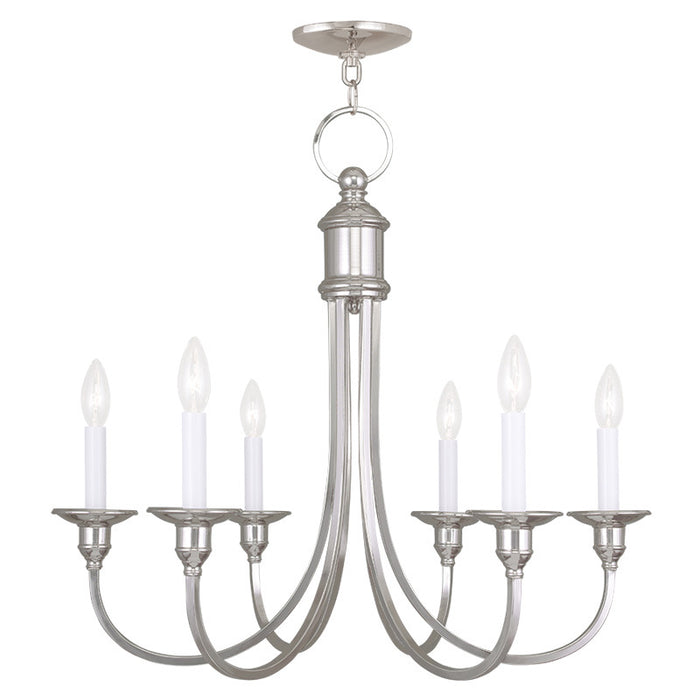 Livex Lighting 5146-35 Six Light Chandelier, Polished Nickel