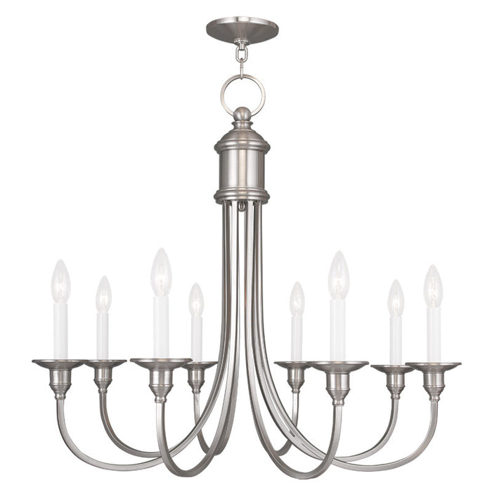 Livex Lighting 5148-91 Eight Light Chandelier, Brushed Nickel