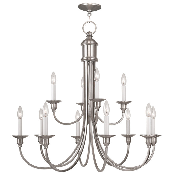 Livex Lighting 5149-91 12 Light Chandelier, Brushed Nickel