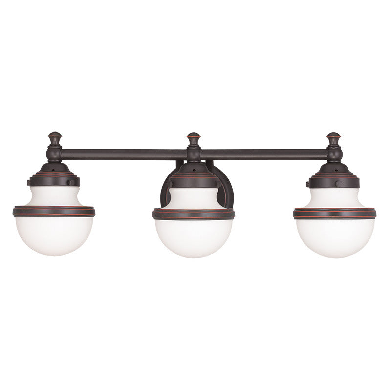 Livex Lighting 5713-67 Three Light Bath Vanity, Hand Applied Olde Bronze