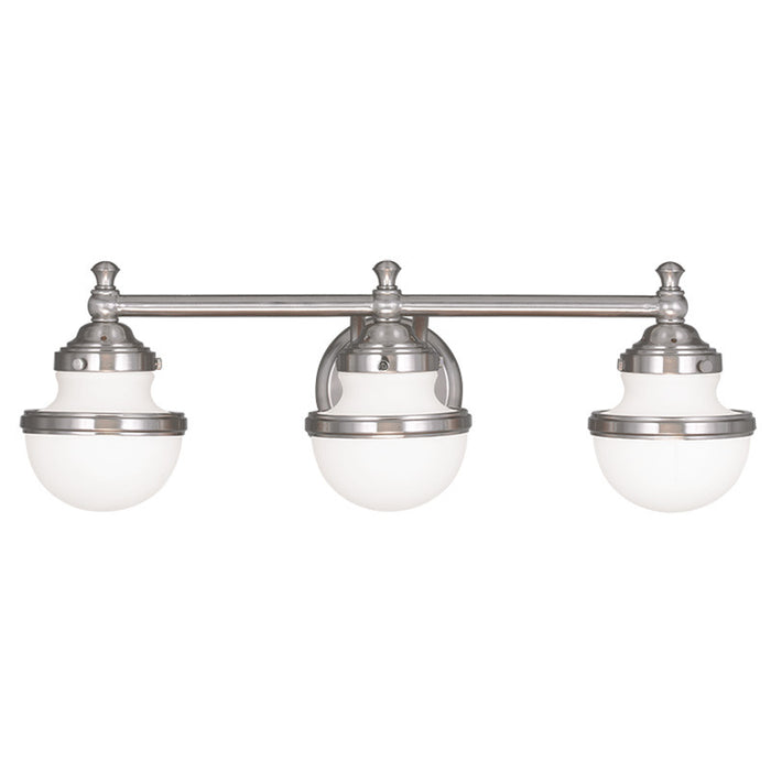 Livex Lighting 5713-91 Three Light Bath Vanity, Brushed Nickel