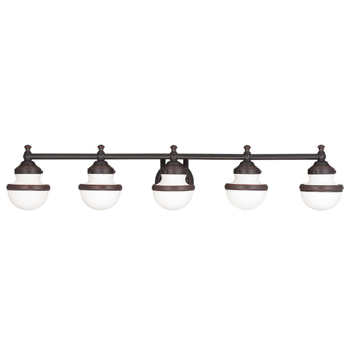Livex Lighting 5715-67 Five Light Bath Vanity, Hand Applied Olde Bronze