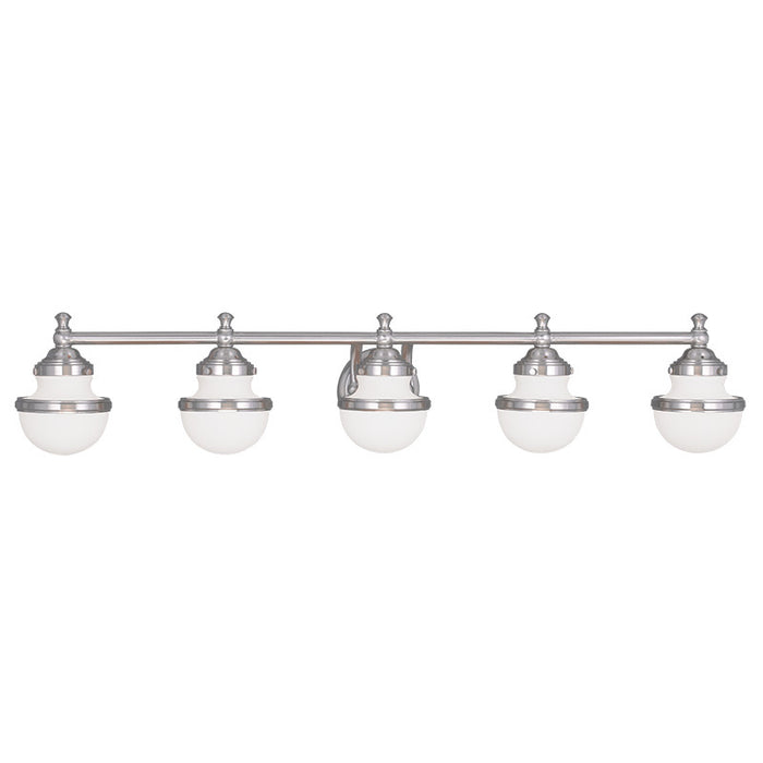 Livex Lighting 5715-91 Five Light Bath Vanity, Brushed Nickel