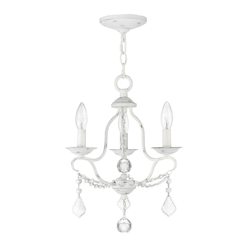 Livex Lighting 6423-60 Three Light Mini Chandelier, Antique White