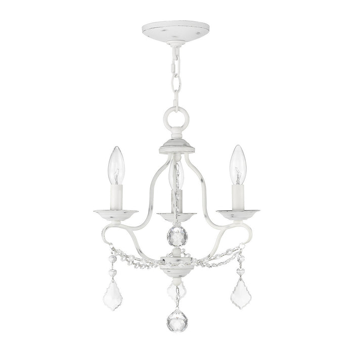Livex Lighting 6423-60 Three Light Mini Chandelier, Antique White