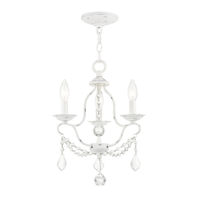 Livex Lighting 6423-60 Three Light Mini Chandelier, Antique White