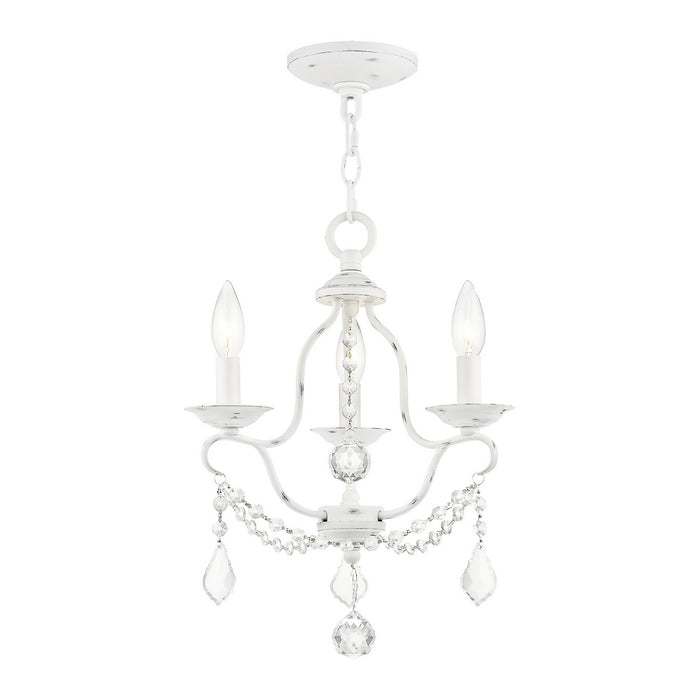 Livex Lighting 6423-60 Three Light Mini Chandelier, Antique White