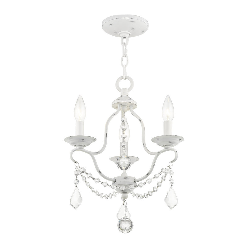 Livex Lighting 6423-60 Three Light Mini Chandelier, Antique White
