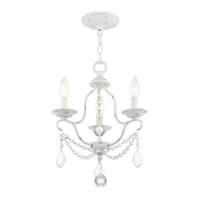 Livex Lighting 6423-60 Three Light Mini Chandelier, Antique White