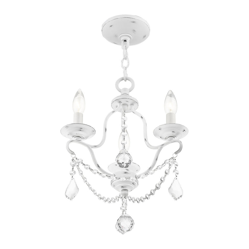 Livex Lighting 6423-60 Three Light Mini Chandelier, Antique White