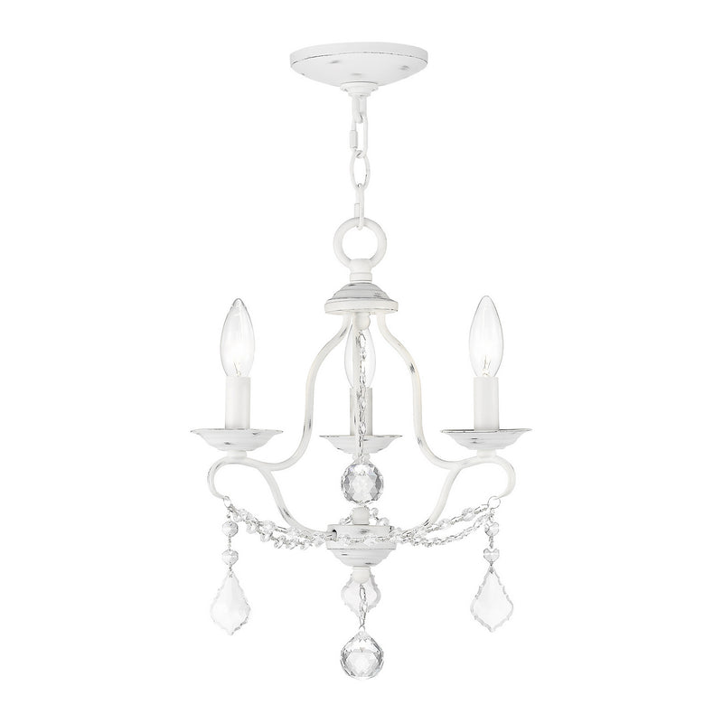 Livex Lighting 6423-60 Three Light Mini Chandelier, Antique White