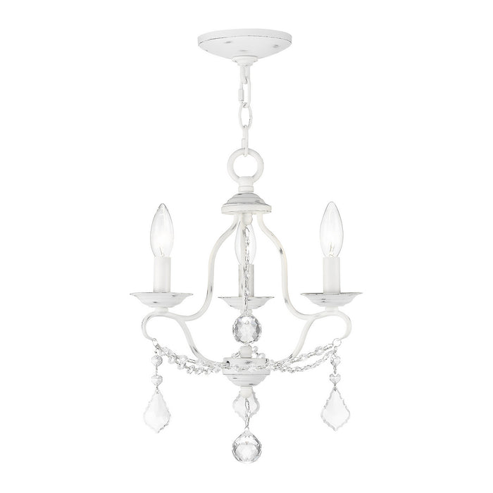 Livex Lighting 6423-60 Three Light Mini Chandelier, Antique White