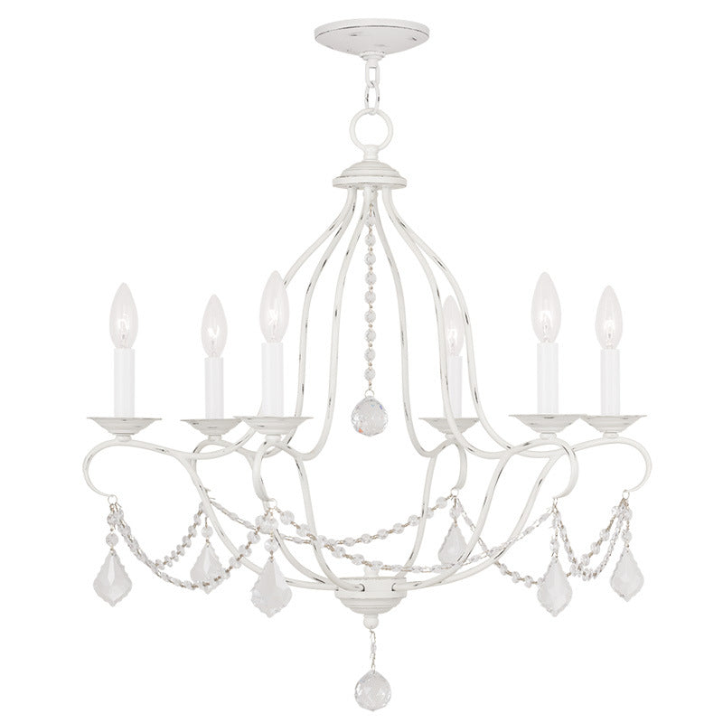 Livex Lighting 6426-60 Six Light Chandelier, Antique White