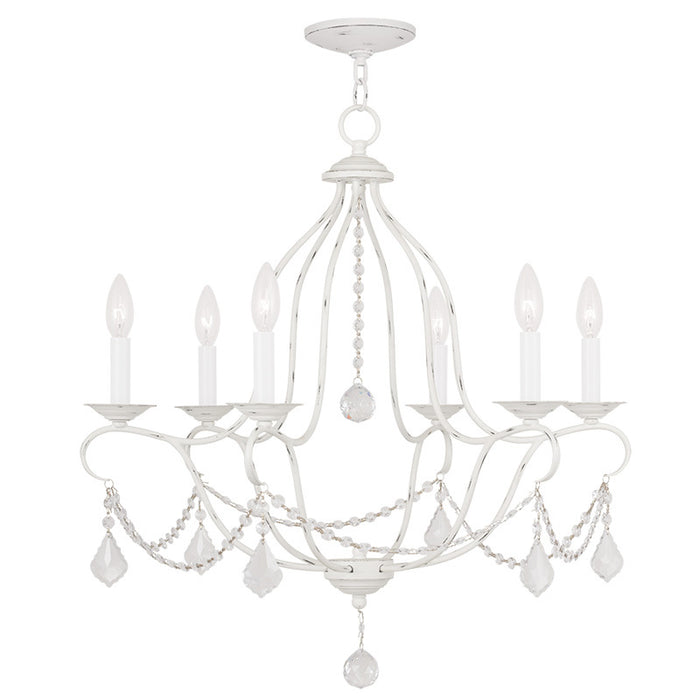 Livex Lighting 6426-60 Six Light Chandelier, Antique White