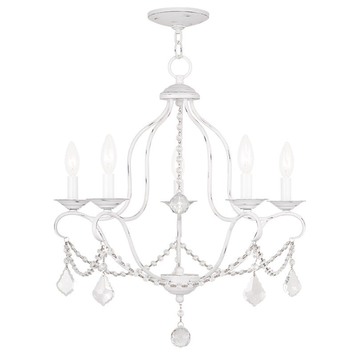 Livex Lighting 6435-60 Five Light Chandelier, Antique White