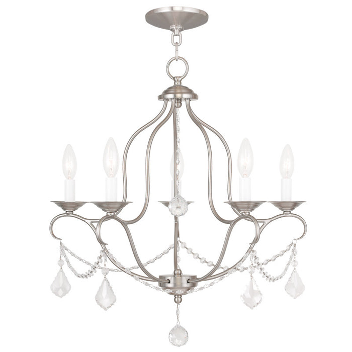 Livex Lighting 6435-91 Five Light Chandelier, Brushed Nickel