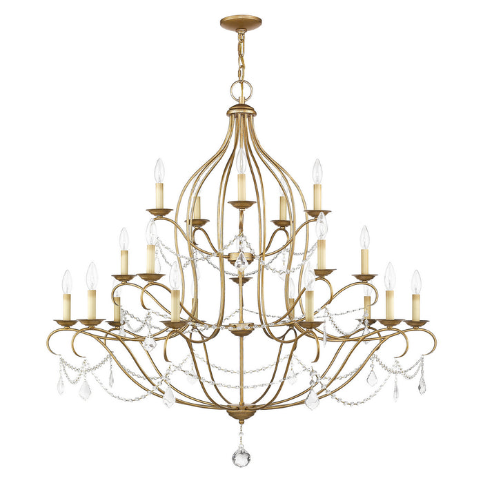 Livex Lighting 6439-48 12 Light Chandelier, Hand Applied Antique Gold Leaf