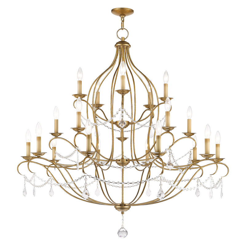 Livex Lighting 6439-48 12 Light Chandelier, Hand Applied Antique Gold Leaf
