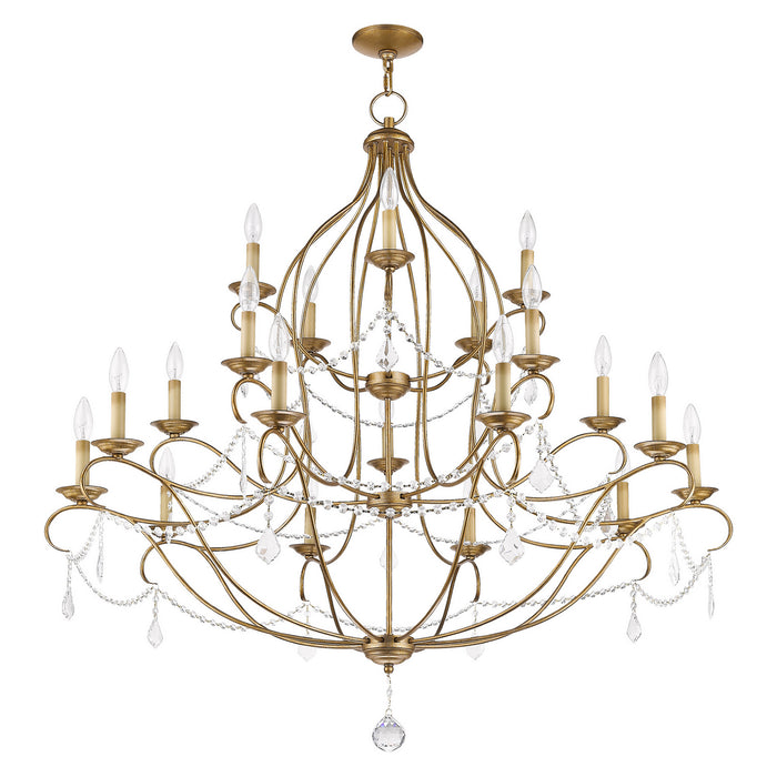 Livex Lighting 6439-48 12 Light Chandelier, Hand Applied Antique Gold Leaf