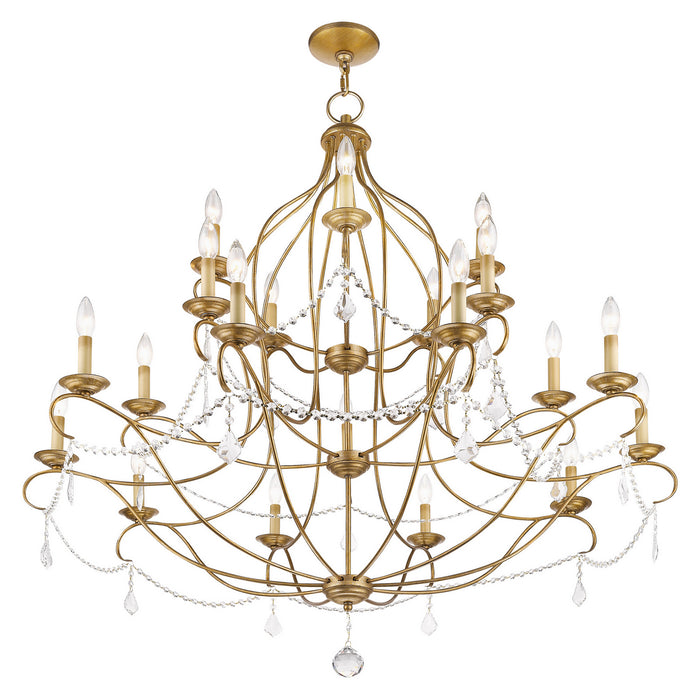Livex Lighting 6439-48 12 Light Chandelier, Hand Applied Antique Gold Leaf