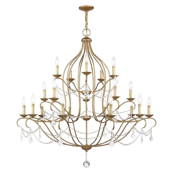 Livex Lighting 6439-48 12 Light Chandelier, Hand Applied Antique Gold Leaf
