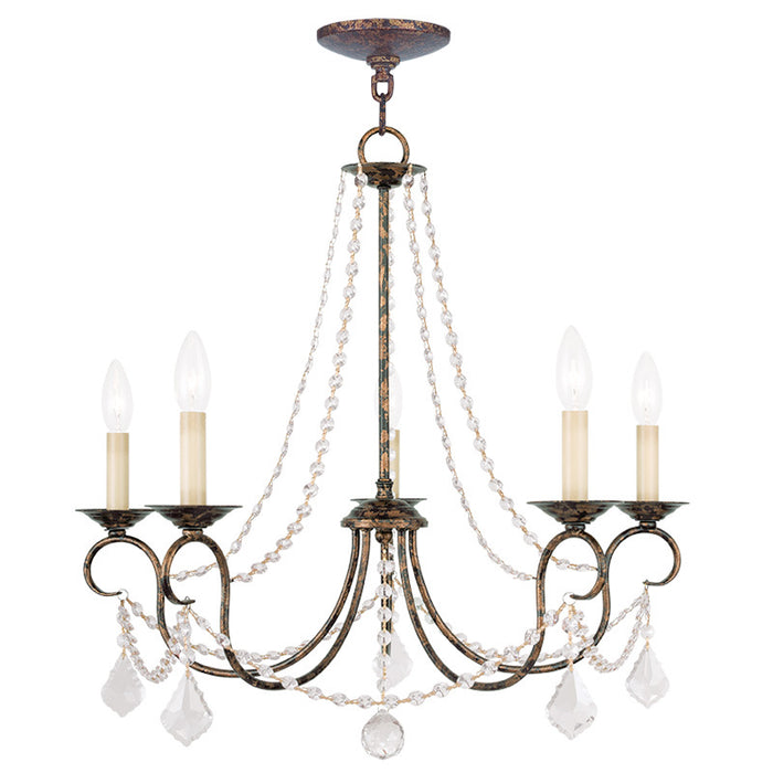 Livex Lighting 6515-71 Five Light Chandelier, Hand Applied Venetian Golden Bronze